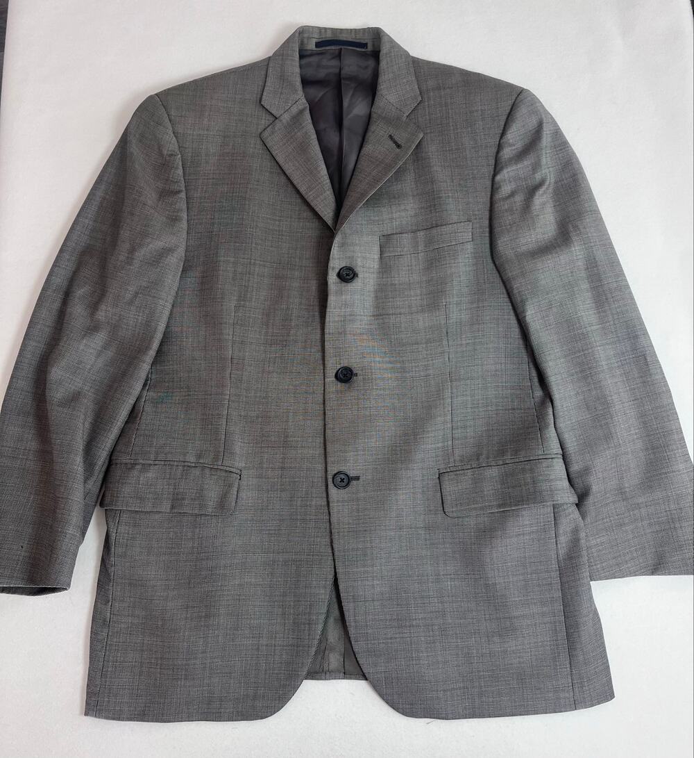 Burberry London Mens 42 Gray 100% Wool Bond Street Blazer Sport Coat USA